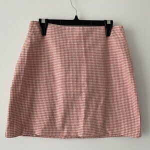 Pink Houndstooth High Waisted Skirt - size Small